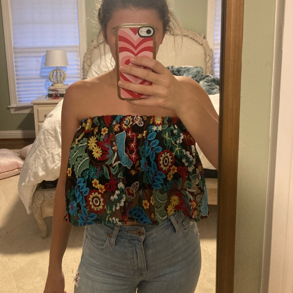 free people strapless blouse